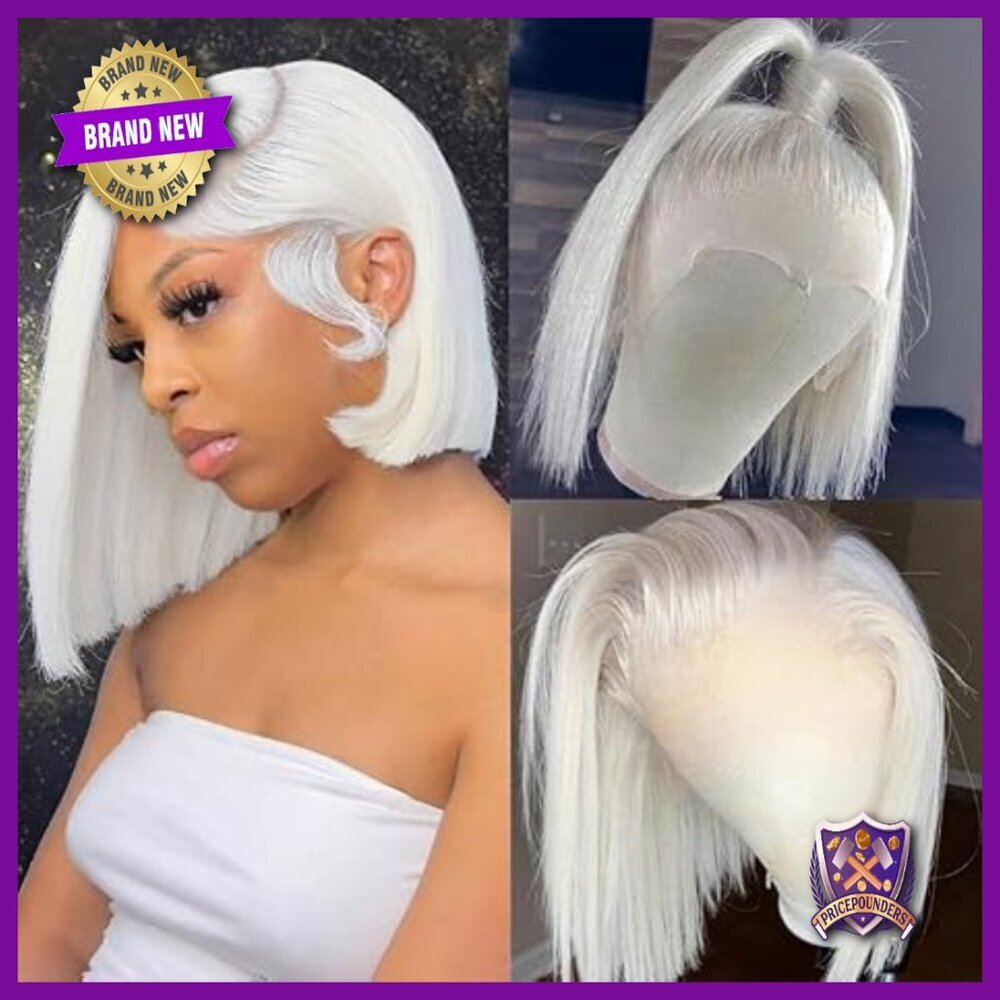 13x6 HD Lace Frontal Bob Wig Human Hair Pre Plucked Baby Hair 8 Inch